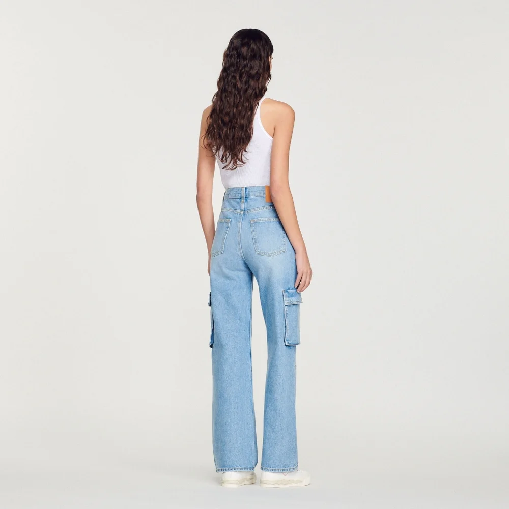 SANDRO High Rise Cookie Cargo Jeans - Picture 5 of 13